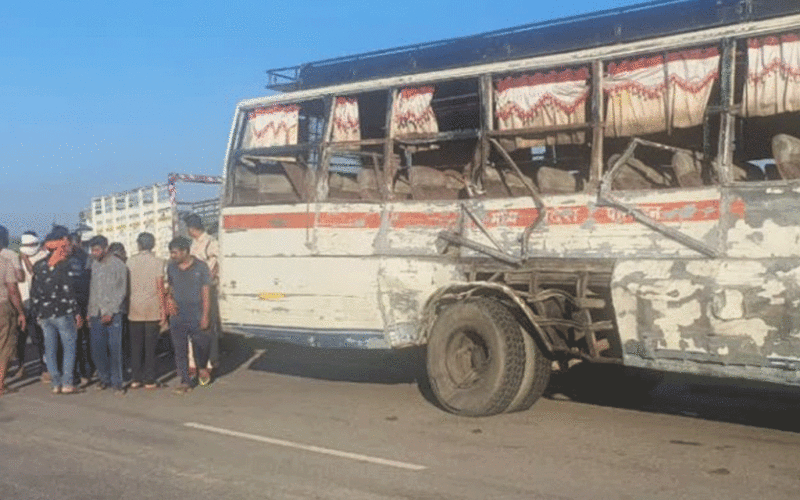 7 killed, 15 injured in bus-dumper collision in Madhya Pradesh's Bhind